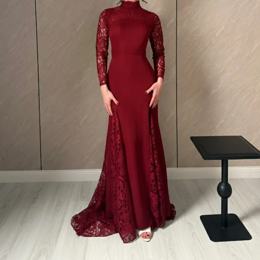 elin فستان سهرة عنابي كلاسيكي فخم
