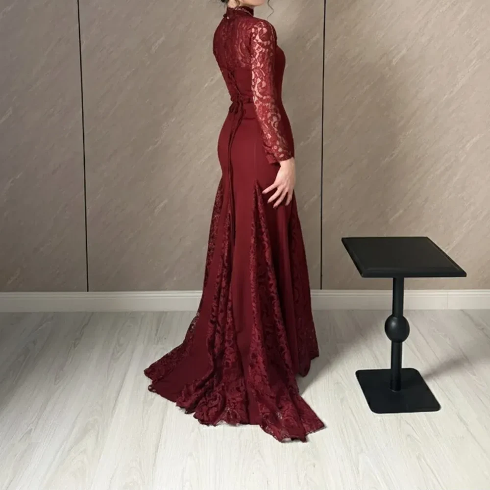 elin فستان سهرة عنابي كلاسيكي فخم