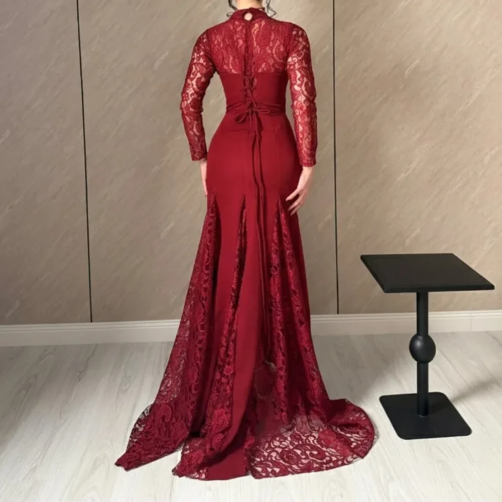 elin فستان سهرة عنابي كلاسيكي فخم