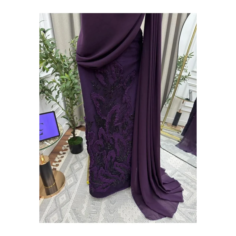 BASMA FASHION Elegant purple dress