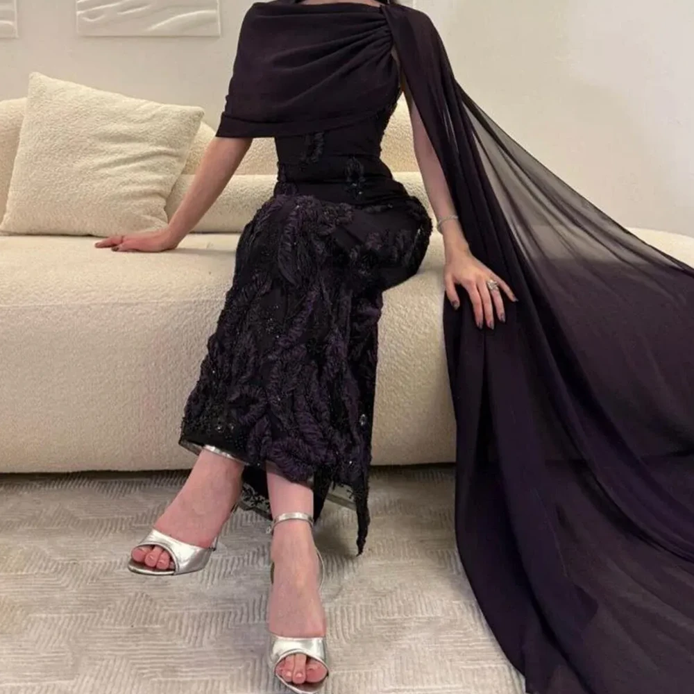 BASMA FASHION Elegant purple dress