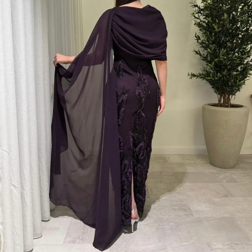 BASMA FASHION Elegant purple dress