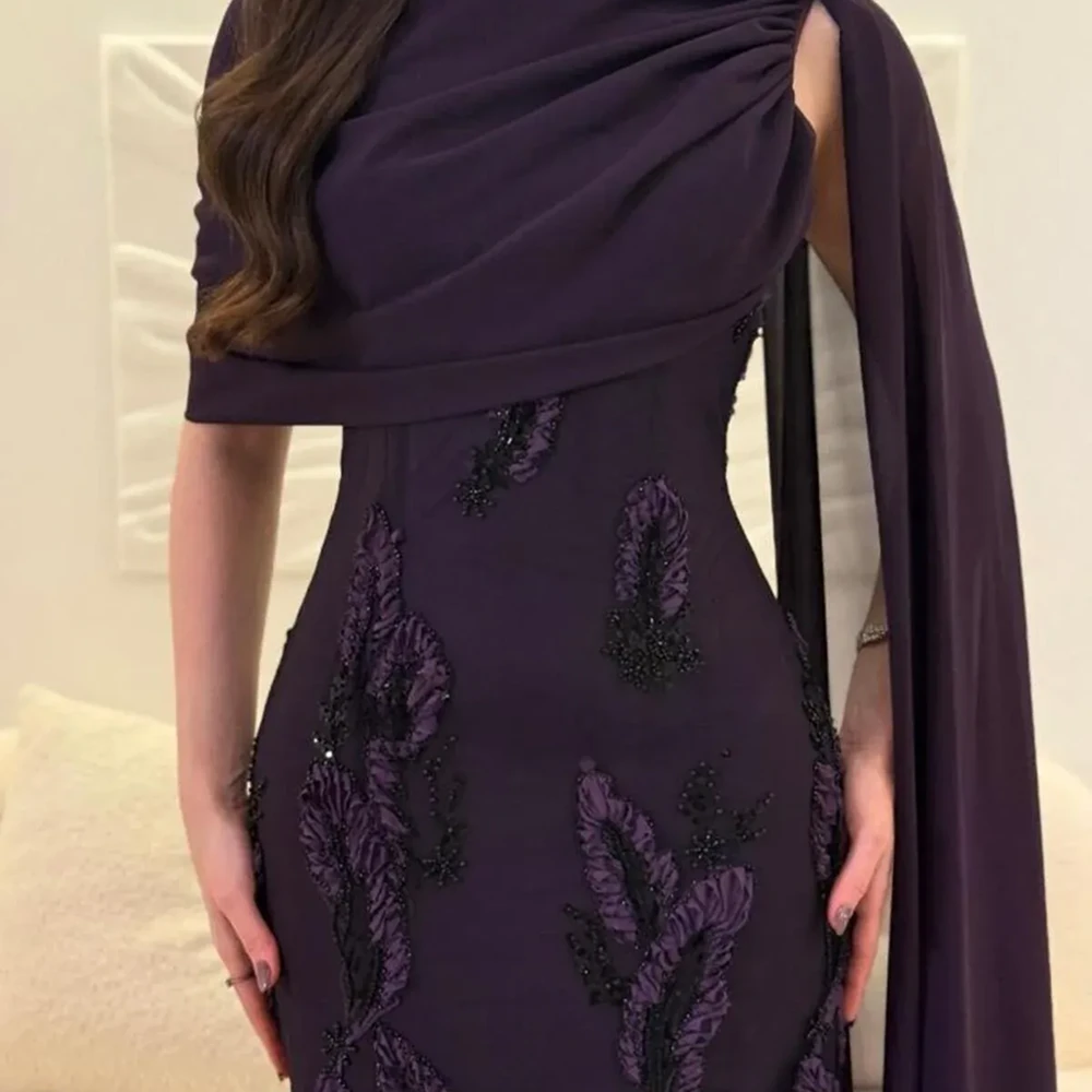 BASMA FASHION Elegant purple dress