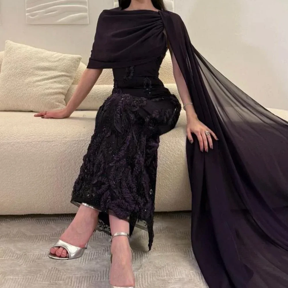 BASMA FASHION Elegant purple dress