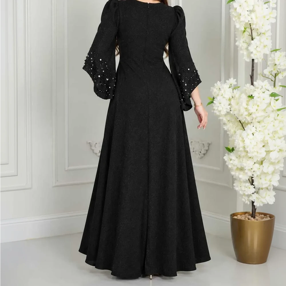 Velora Dresses فستان سهره اسود مزين بالكرستال الفاخر
